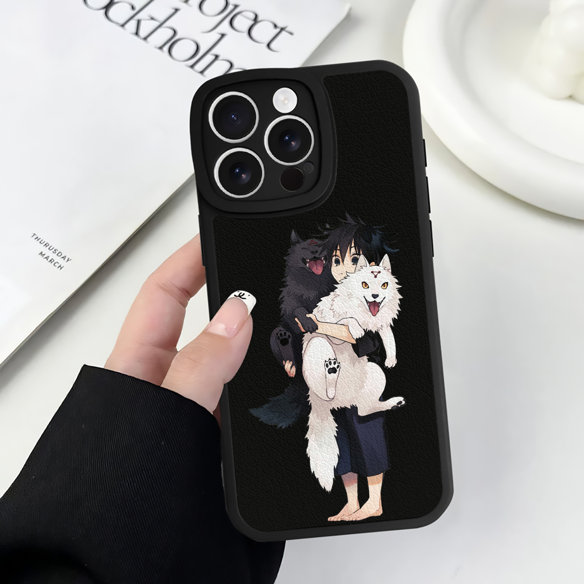 （画像用） 呪術廻戦 Jujutsu Kaisen 【iPhone 16シリーズ対応】シリコンスマホケース（レザー調） 材質：シリコン
